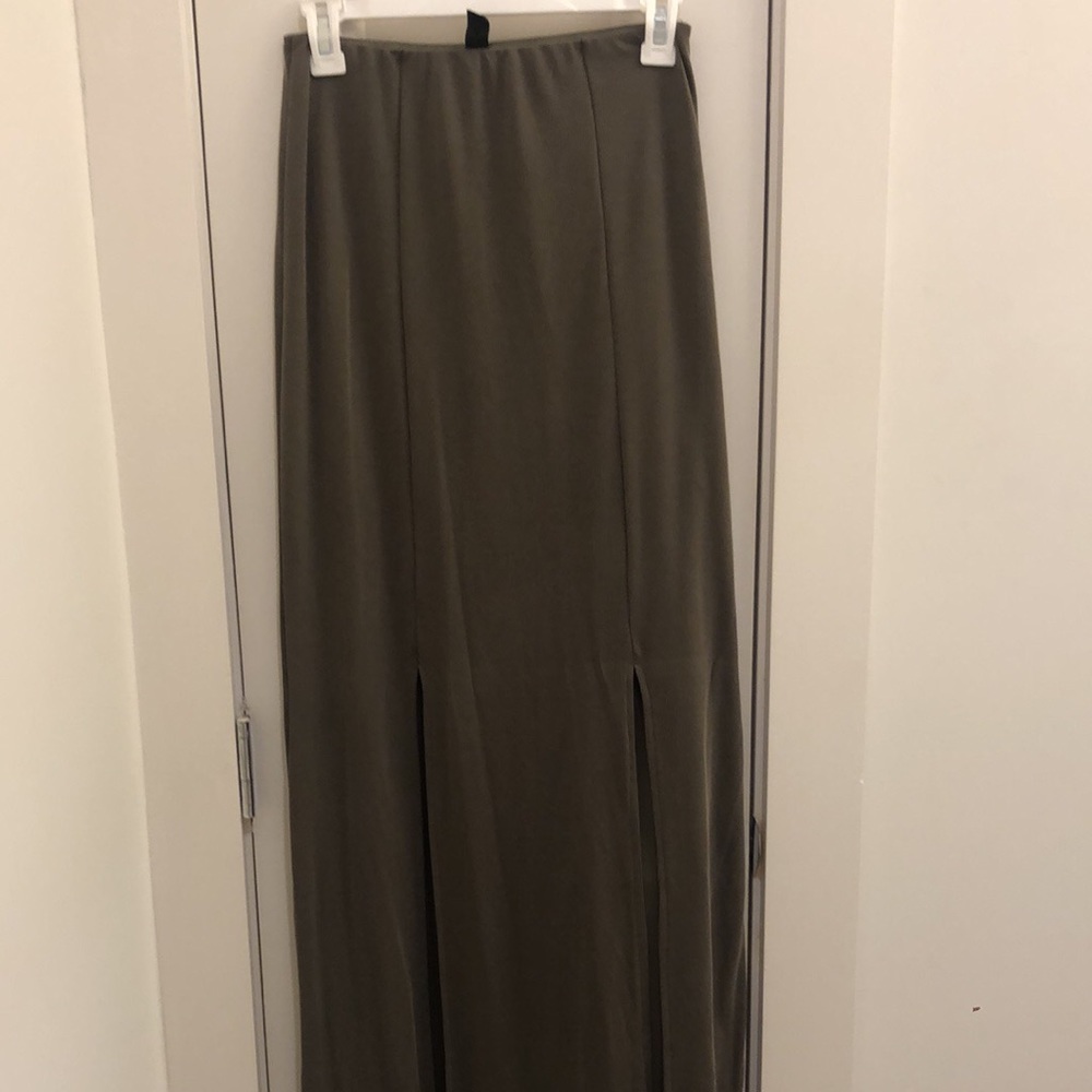Olive green maxi skirt